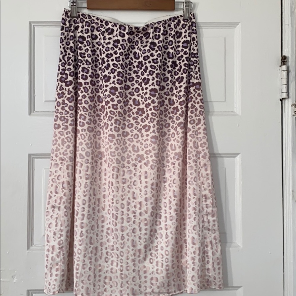 WD.NY pink leopard satin maxi skirt, M - Picture 1 of 7